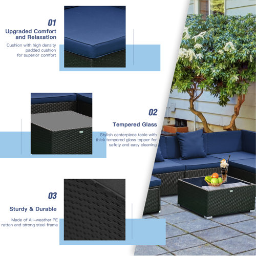 Sol 72 Outdoor™ Merton 7Piece Patio Furniture Sets Outdoor Rattan